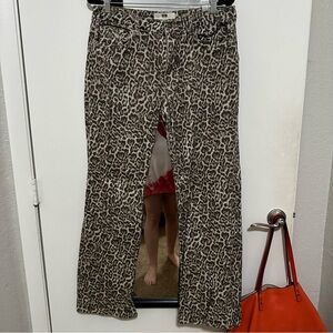 Stradivarius Straight Leg Jeans in Cheetah Print